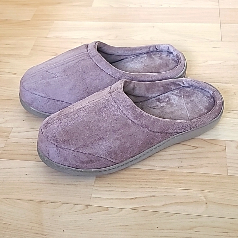 Women Tan Warm Mule Comfortable Slippers Size M
